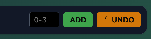 Basic Tracker manual input field for entering spin numbers